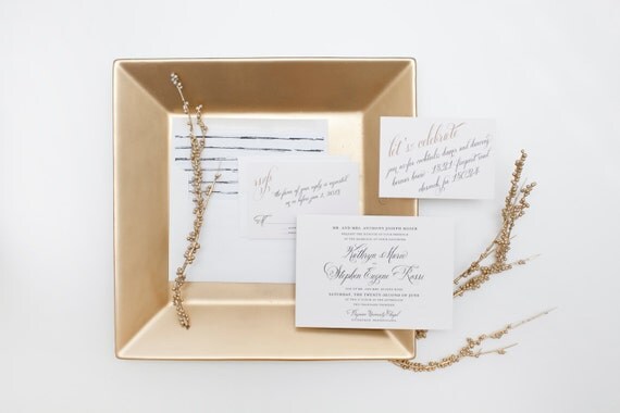 Romance Wedding Invitation Samples - Invitation, Response Card, Reception Card - Sample Set Il_570xn