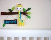 George the Giggling Giraffe - Personalized Door or Wall Art