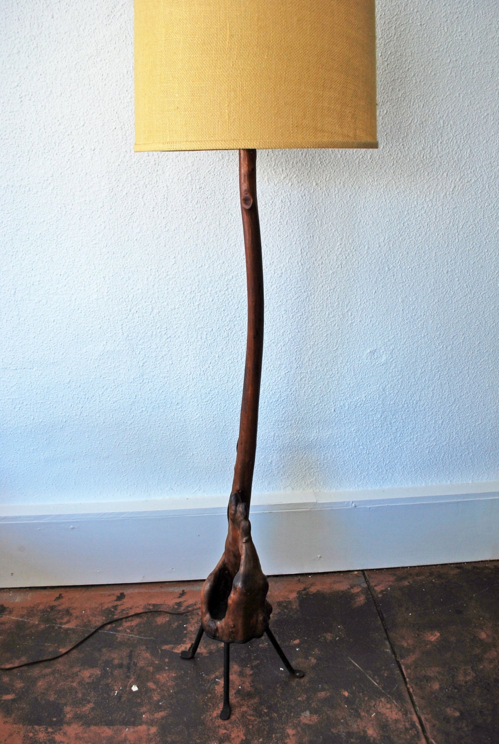 Mid Century Cypress Floor Lamp
