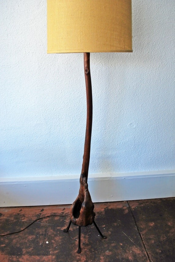 Mid Century Cypress Floor Lamp