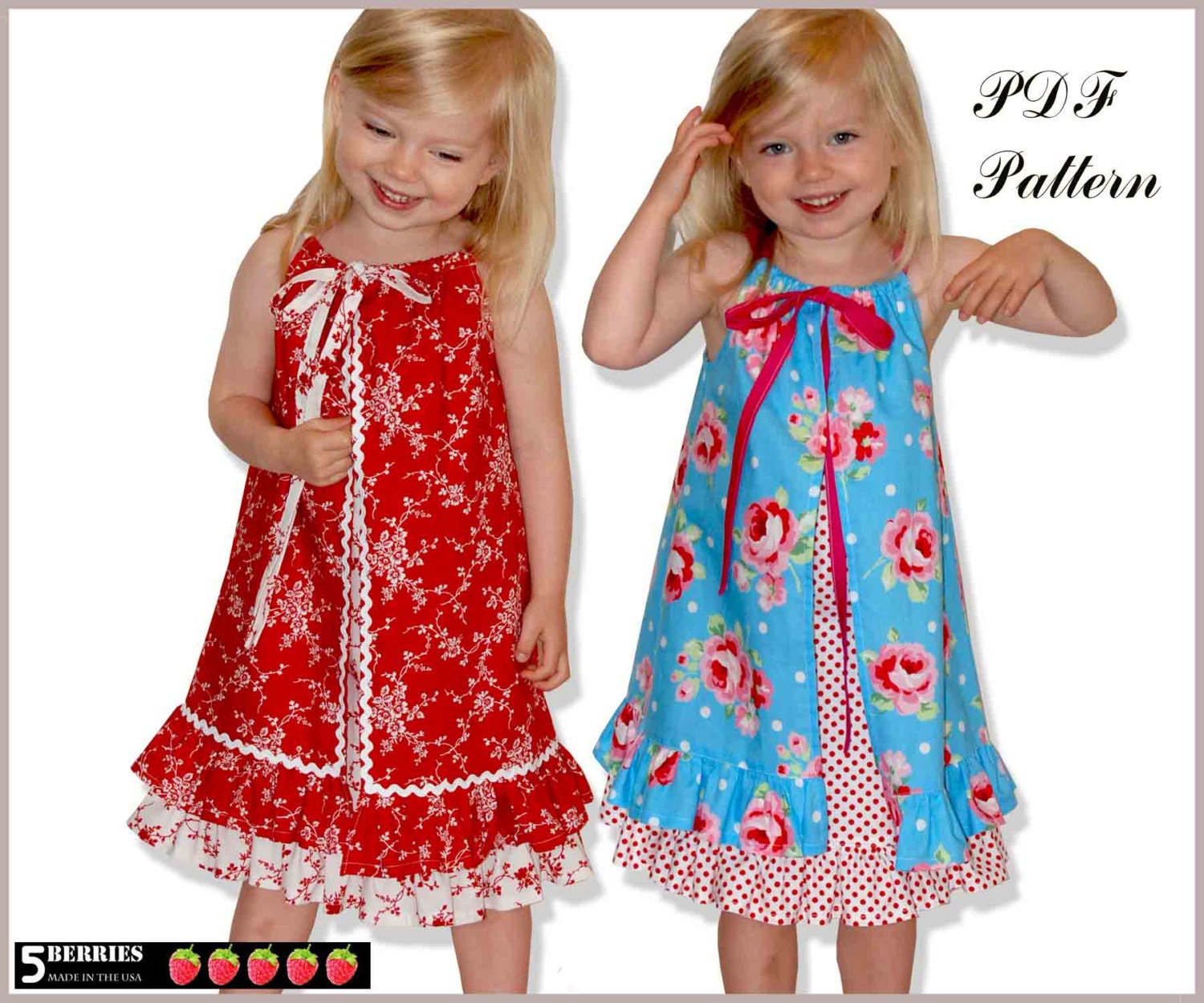 Penelope Pillowcase Dress Pattern for Girls, 12m-12y, Sewing Patterns for Children, Baby, Toddler, Clothing Pattern,Handmade, Craft Supplies