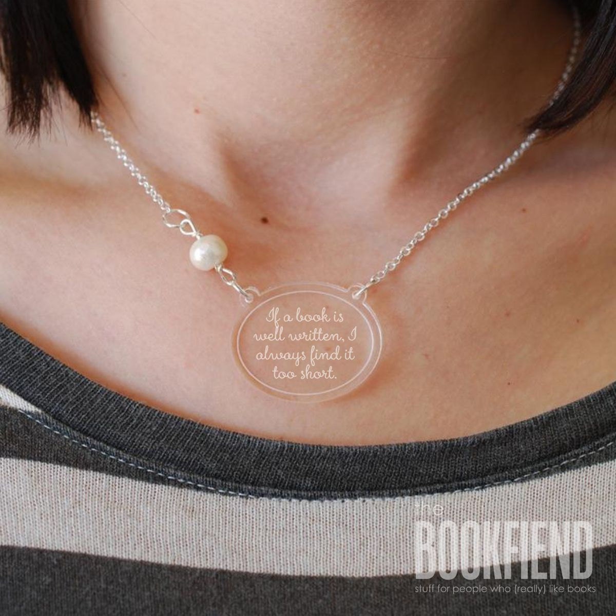 if a book is well written engraved necklace, choose Swarovski accent