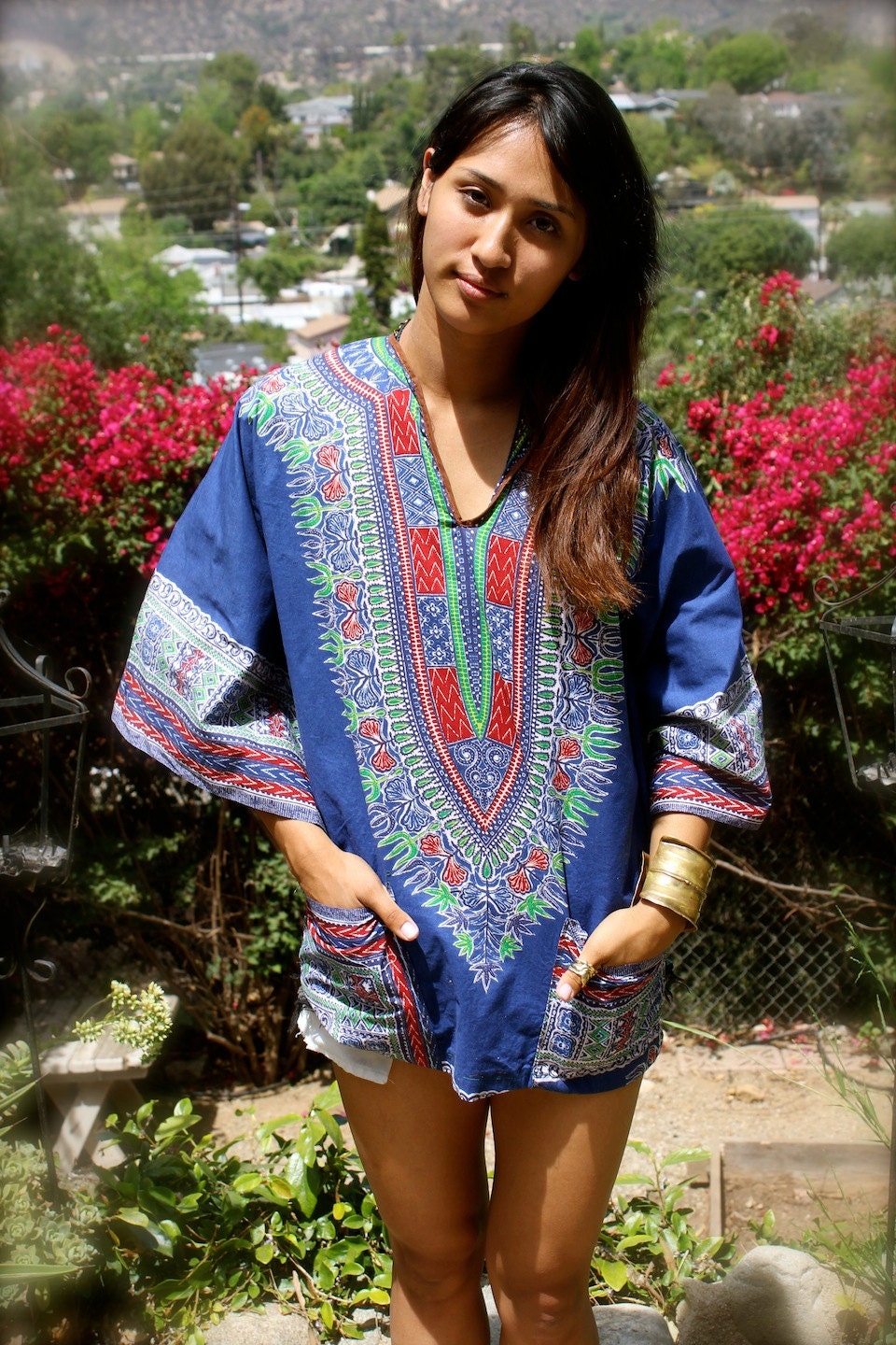 Authenic 1970s Dashiki Tunic Top 100% Awesome Hippie