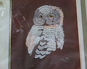 Vintage 1970sBUCILLA Needlecraft  Embroidery Kit...complete, unopened...Snowy Owl