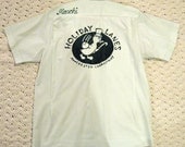 Bowling Shirt / Mint Green Shirt with Dark Green Felted and Scripted Lettering / Bowling Duck Logo The Cavalier Service Bowling Shirt