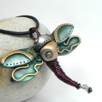 Dragonfly Pendant From the Cover of Just Steampunk Magazine - DesertRubble