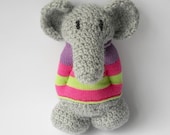 toy Amigurumi crocheted stuffed animal doll elephant plush creature soft toy