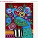 50%  OFF SALE - 11x14 Peacock Art Modern Abstract Print Poster of Painting