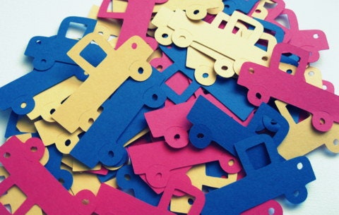 50 Truck Die Cuts Embellishments Primary Colors Birthday Party Decor