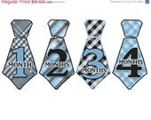 SALE Original Seller and Creator of Tie Onesie Stickers....Blue and Black Plaid Patterns.....UNCUT........Read Description Please