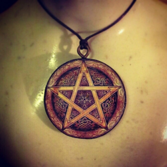 Pentacle - Handmade Wooden Pendant
