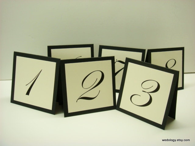 Wedding Table Number Tented Design Prepared in Colors to Coordinate with your Wedding Reception Color Palette  3.5 x 3.5 Size