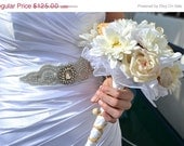 20% OFF Bridal Sash with Rhinestones in White MADE to ORDER