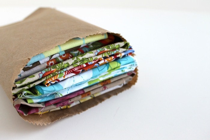 Orange, Blue, Brown, Pink, Green, Red, Yellow, Black Fabric Scrap Pack