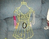 Free Shipping--Large Spring Green Painted Metal Dress Form Jewelry Display
