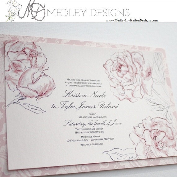 Plethora of Peonies Wedding Invitation Set