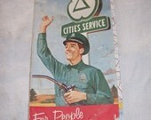 Vintage 1960 Cities Service Citgo Gasoline Station Pennsylvania State Road Map - Retro - Graphics - Automobilia - Mixed Media - Altered Arts