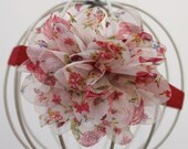 Red Flower Headband Chiffon Flower Headbands Victorian Floral Baby Girls Hair Accessories -3B