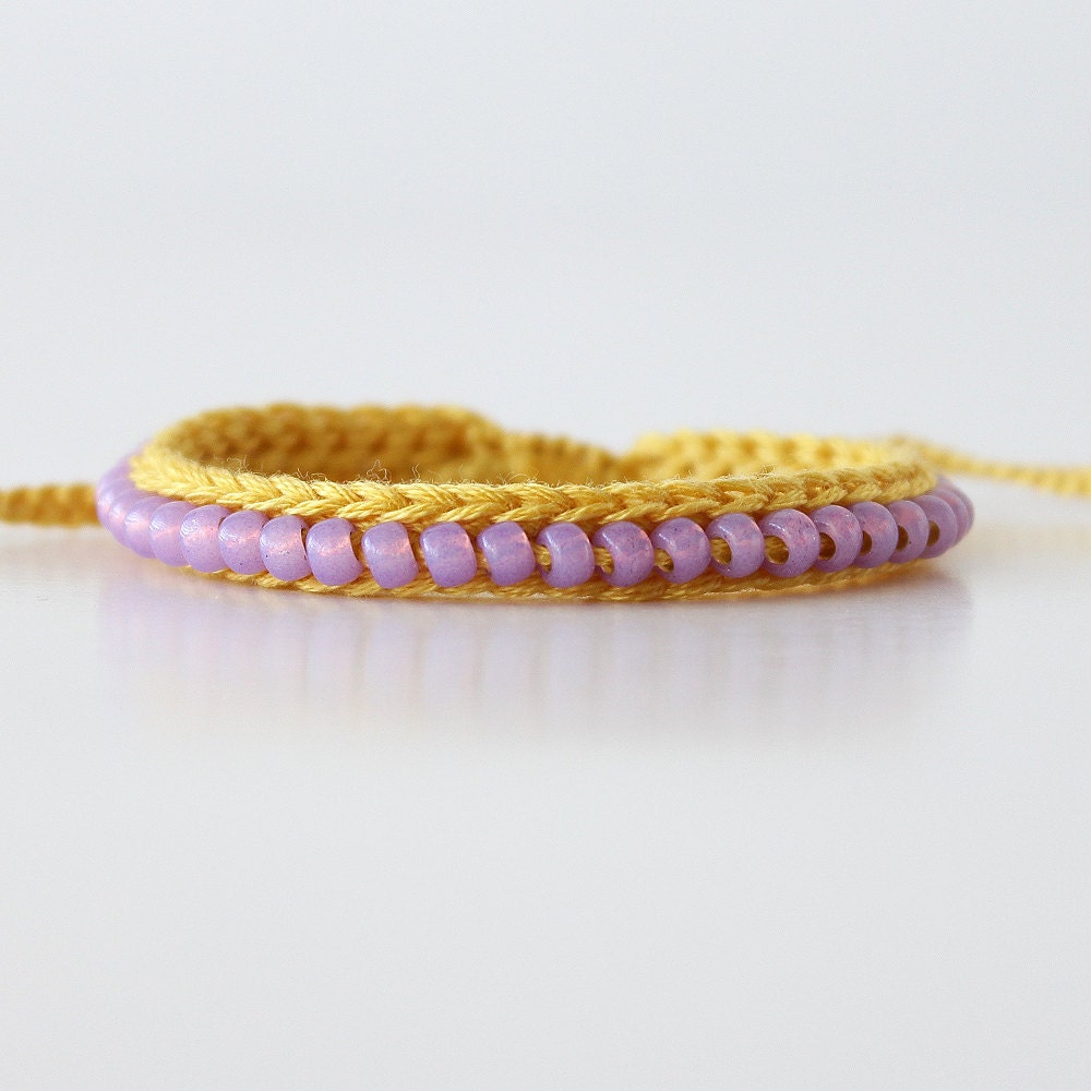 SALE Friendship Bracelet, Crocheted Bracelet, Its me Mary Bracelet, Beaded Bracelet