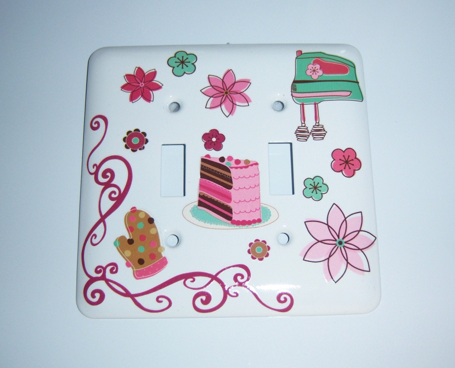 Retro kitchen double light switch cover