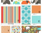 Custom Crib Bedding You Design   Bumper and Bedskirt in Elephant walk in dirt