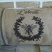 French Bee Burlap Pillow - L'abeille - Black Stripe