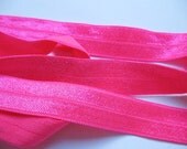 Neon Pink FOE Fold Over Elastic 5/8 inch - 5 yard length