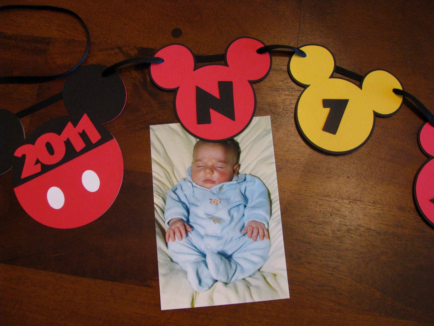 Mickey Newborn to 12 Months Photo Banner-MADE TO ORDER