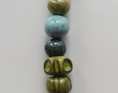 Handmade Ceramic Porcelain Stoneware Bird Bead Set g221613