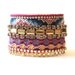 Friendship bracelet statement cuff with vintage and gold plated curb chain - hippie jewelry - statement jewelry - boho chic hippie cuff