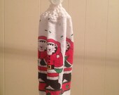 Kitchen Hang Towel made by Chloe's Oma - crochet Christmas cats Santa