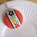 XL button necklace made with vintage fabric