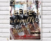A Rainy Day In Paris 8x10 Fine Art Photo Print, Beer Typography, French Cafe Restaurant Bistro, Red and Black Kitchen Dinning Room Decor