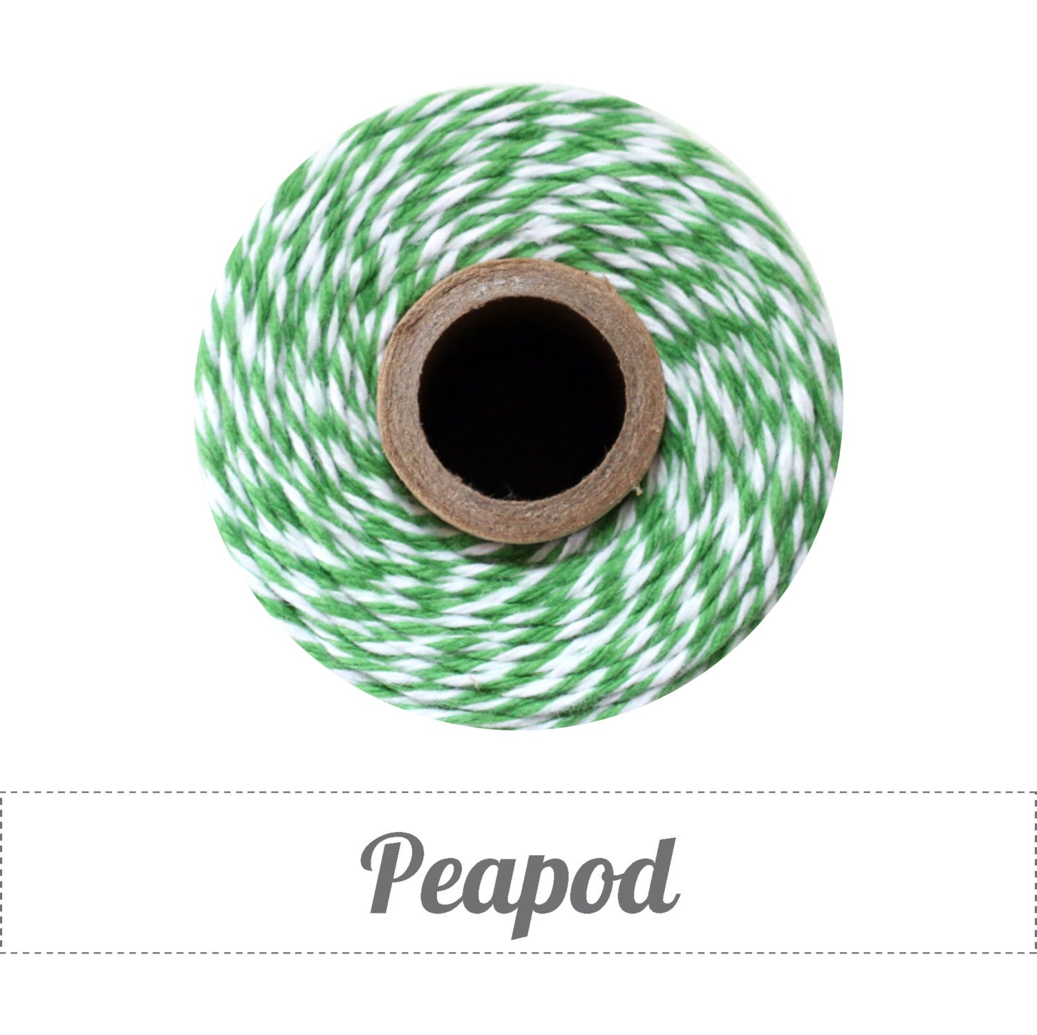 Peapod - Green and White Baker's Twine by The Twinery - 240 yard spool