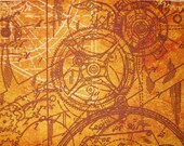 Fabric 100 Percent Pre-washed Cotton Steam punk Design