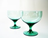 Russel Wright American Modern Seafoam Green Water Goblets, Mid Century Barware