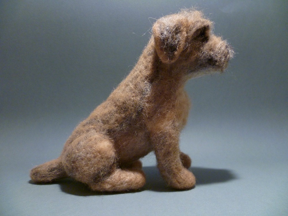 Border Terrier, dog sculpture in wool- mother's day gift - made to order