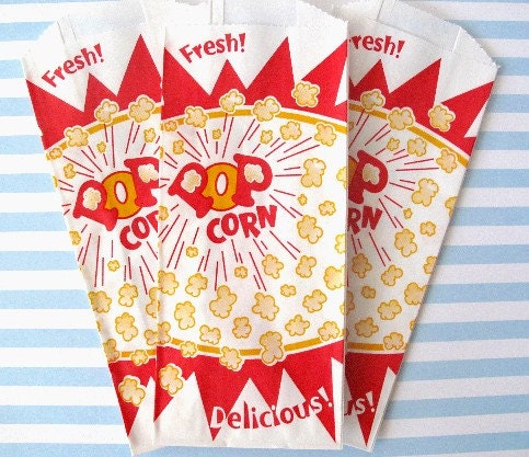 50 Popcorn Bag. Birthday Party, Concession, PIcnic, BBQs, Movie Night, Carnival, Circus, Sporting Events