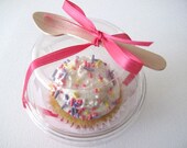 40 Clear Cupcake Boxes Cups WITH SPOON Party Favors Weddings Birthdays Baby Bridal Showers
