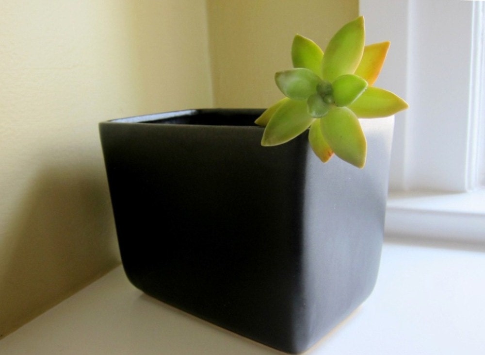 Vintage Black Matte McCoy Planter