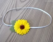 Newborn Flower Headband - yellow sunflower