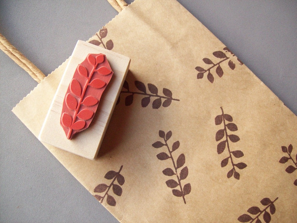 Floral Leaf Rubber Stamp for Patterns, Gift Wrap, Cards, Scrapbooking