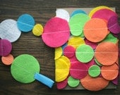 Felt Circle Garland - Neon Bright Colors - 20 ft
