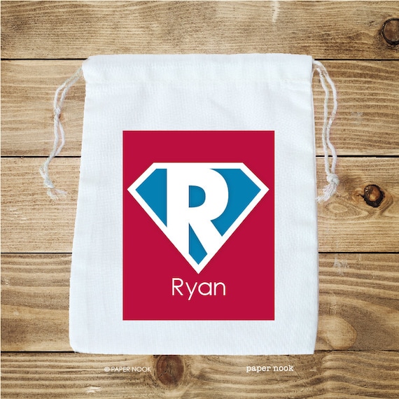 Superhero Personalized Cotton Favor Bag