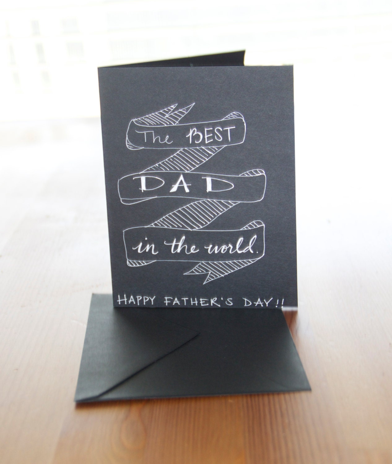 Father's Day Card Hand Written Custom Greeting Card with Hand Lettering Calligraphy