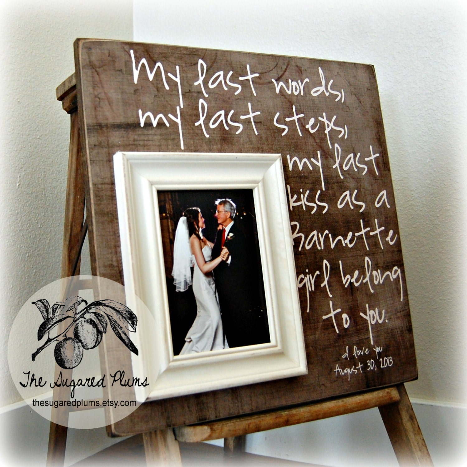Father of the Bride Picture Frame Thank you Gift, Daddy 16x16 The Sugared Plums