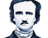 Portrait Painting Watercolor - Edgar Allan Poe - Original Watercolor Painting - 9x11 inches, home decor, icon painting