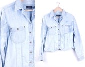 Upcycled Bleached Denim Shirt S/M