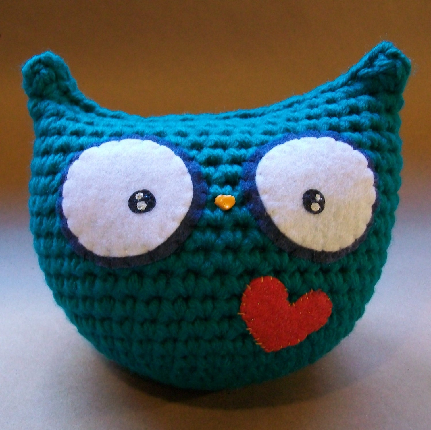 large owl // crochet amigurumi // dark teal
