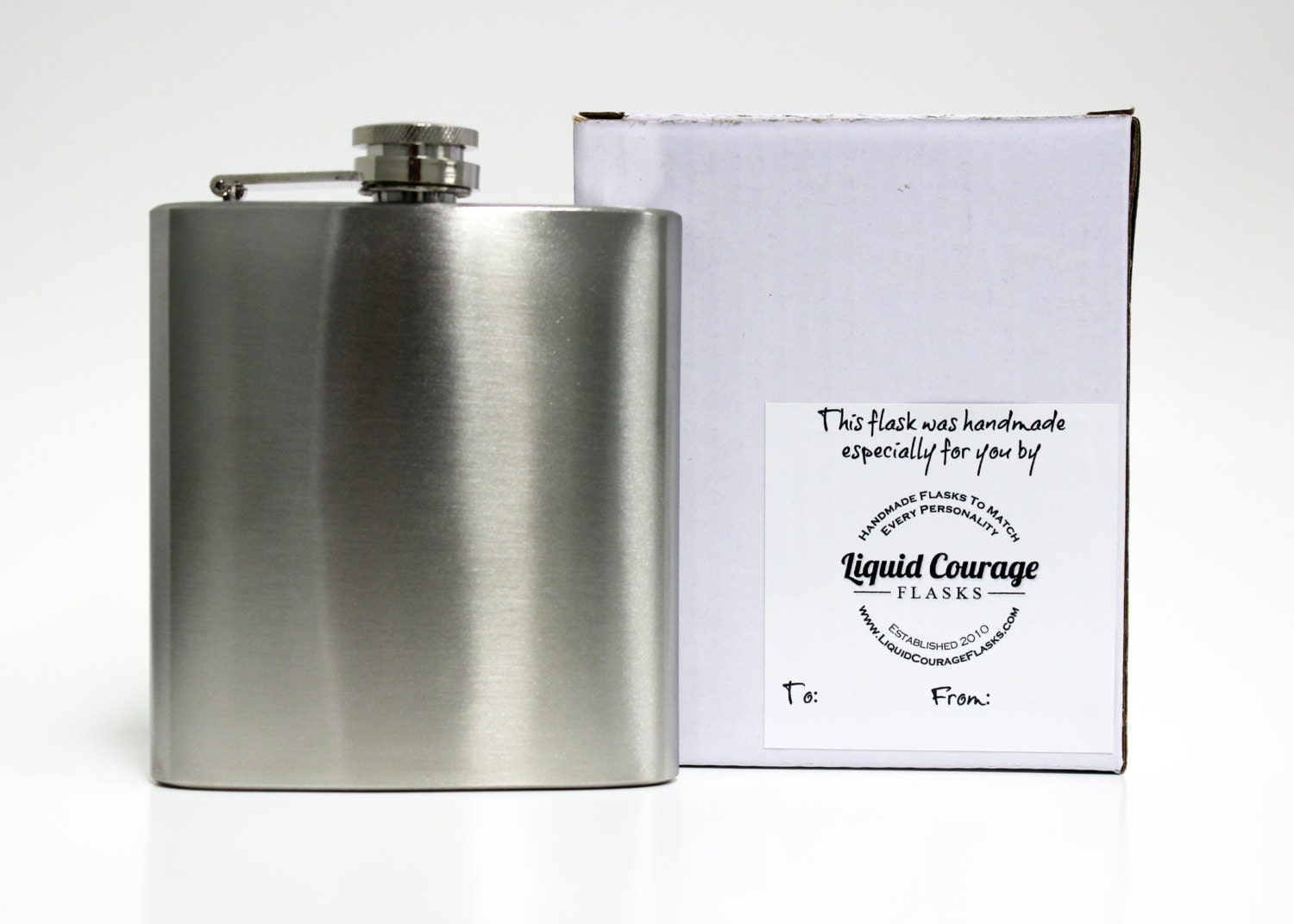 Funny Awesome Whiskey Flask Liquid Courage Groomsmen Guys Gift Stainless Steel 6 oz Liquor Hip Flask LC-1262